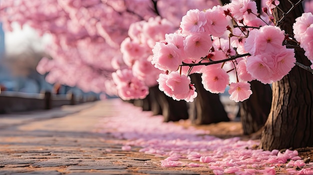 árbol de sakura de flor rosa