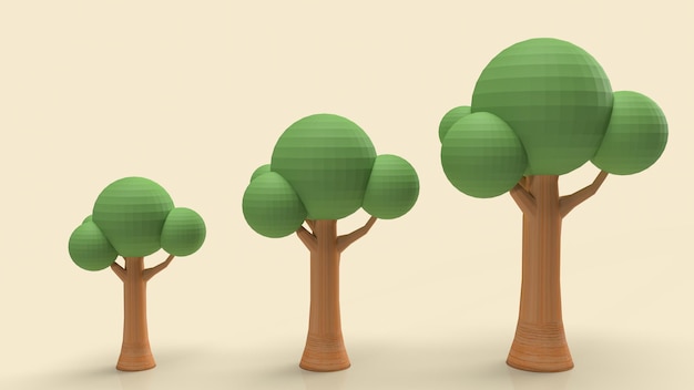 Foto el árbol sobre fondo claro para la ecología o concepto abstracto representación 3d