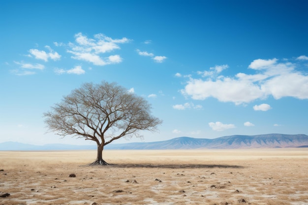 Un árbol solitario en el desierto