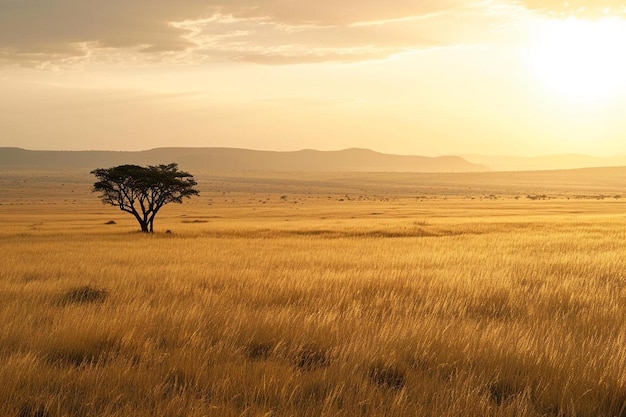 un árbol solitario en medio de un campo