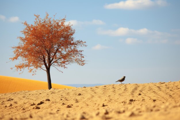 un árbol solitario en medio de un desierto