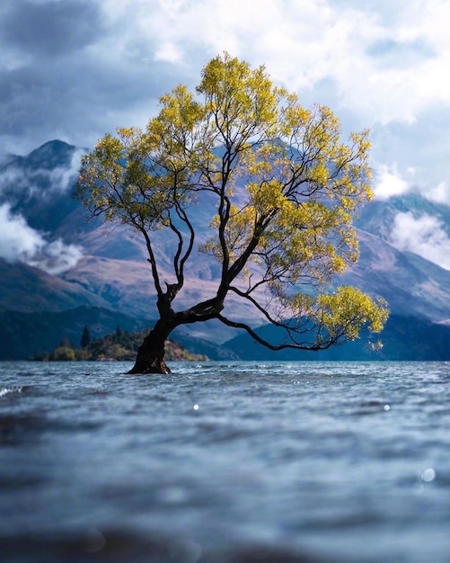 Un árbol tenaz junto al mar