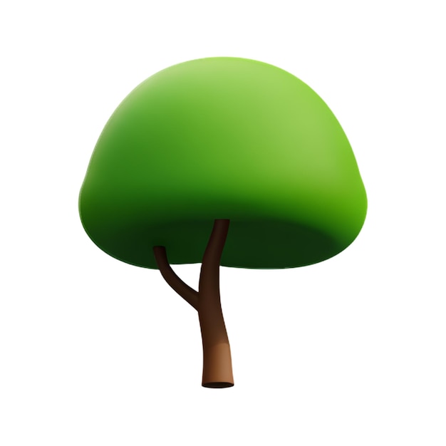 Árbol de verano sobre fondo blanco Ilustración de dibujos animados de árbol bajo poli
