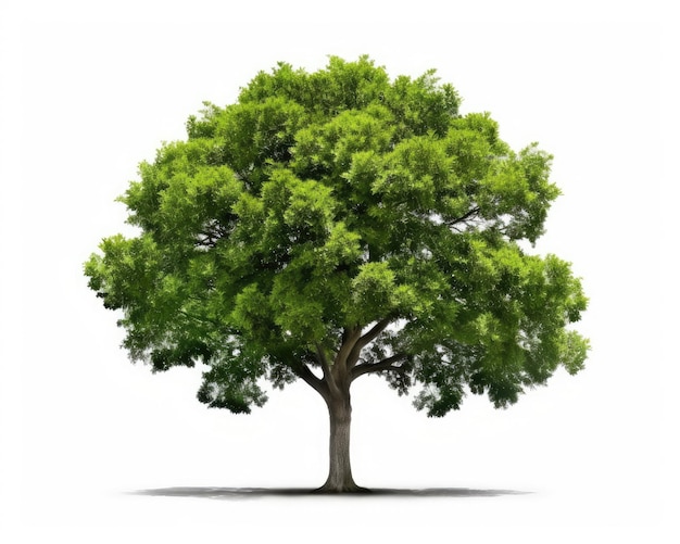 Un árbol verde aislado IA generativa