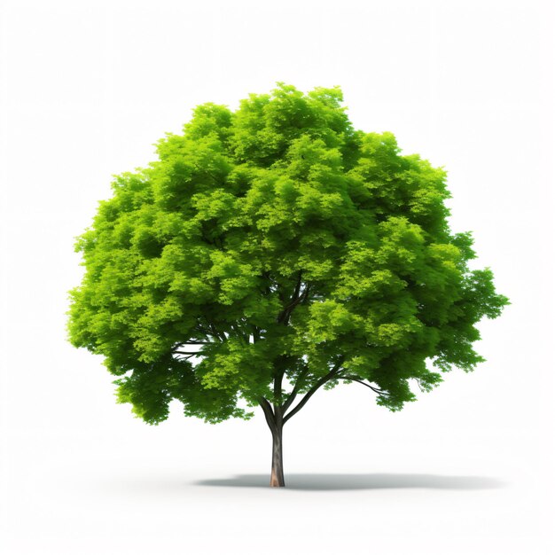 Árbol verde aislado sobre un fondo blanco