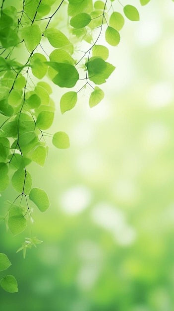 un árbol verde con un fondo borroso de hojas