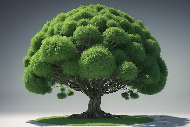Un árbol verde con una forma redonda generó Ai