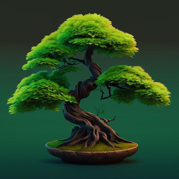 un árbol verde de pie