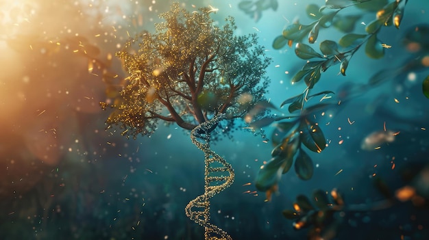 El árbol de la vida emerge del ADN mostrando el vínculo entre toda la vida a través de la genealogía