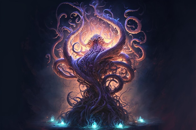 El árbol de la vida es un arte de fantasía oscura.