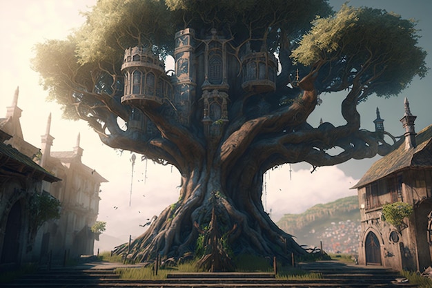 El árbol de la vida es una obra de arte de fantasía.