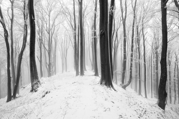 Foto Árboles en el bosque durante el invierno