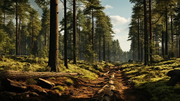 Foto Árboles del bosque y sendero