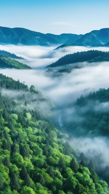 Los árboles de los bosques rocían el país de las hadas como la IA generativa