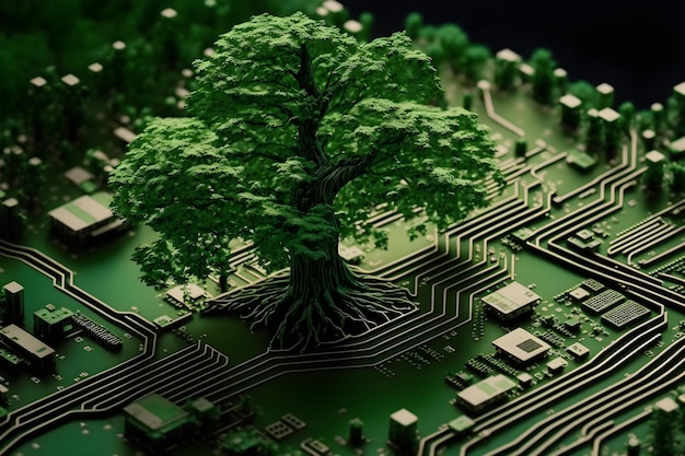 los árboles están creciendo en la innovación tecnológica de la placa de circuito generada por ai
