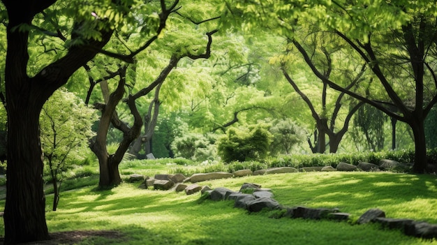 Los árboles en la fotografía de jardín