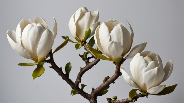 Los árboles de magnolia en flor en plena floración