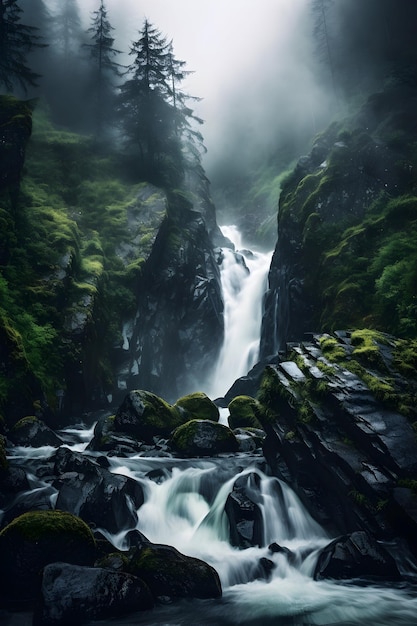 Foto los árboles de la naturaleza fotografía de la cascada