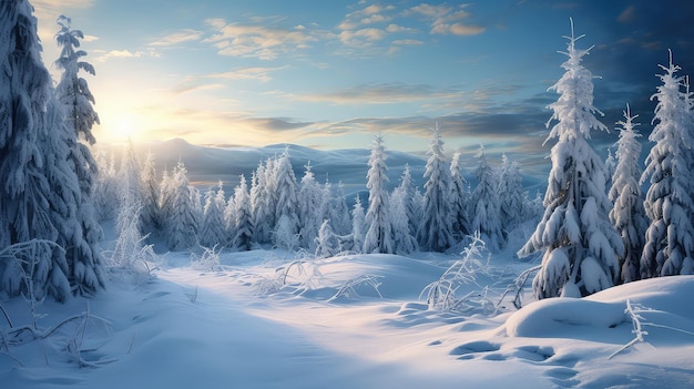 Árboles nevados al estilo Antti Lovag y Cottagecore