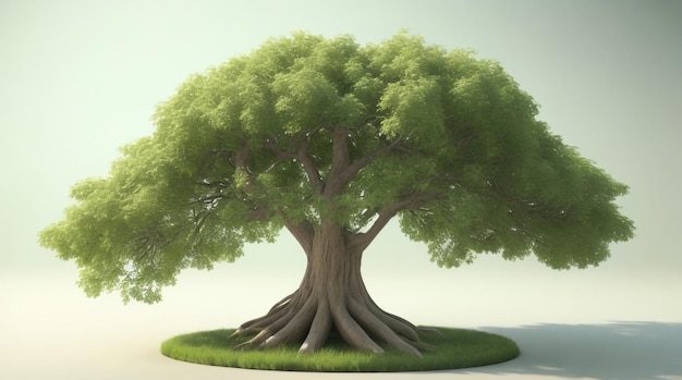 Arboreal Majesty Ilustração 3D de corpo inteiro de uma árvore majestosa