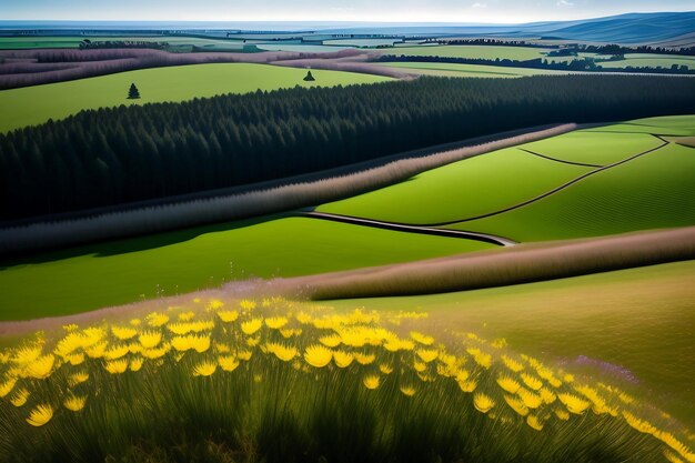 Arbusto de taraxacum na primavera Vista de cima