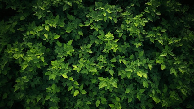 Los arbustos verdes en el fondo de la vista superior