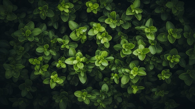 Los arbustos verdes en el fondo de la vista superior