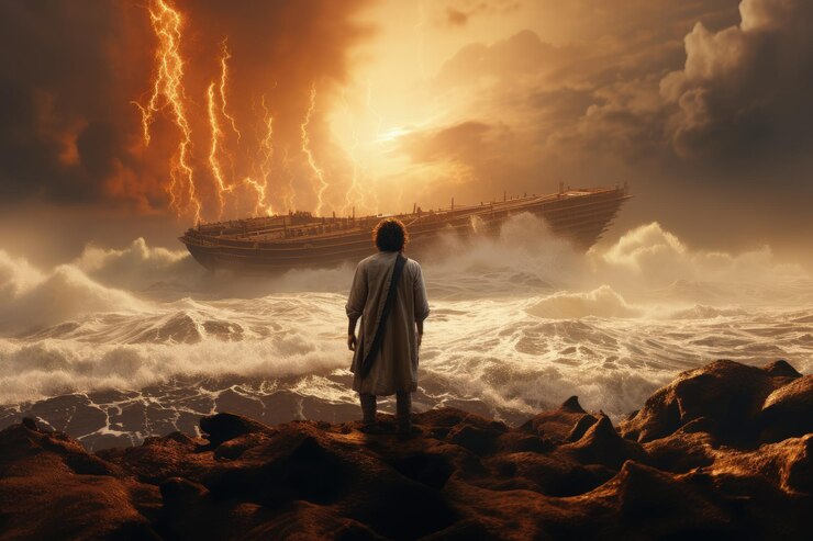 Foto el arca de noé un concepto religioso la biblia del evangelio dios
