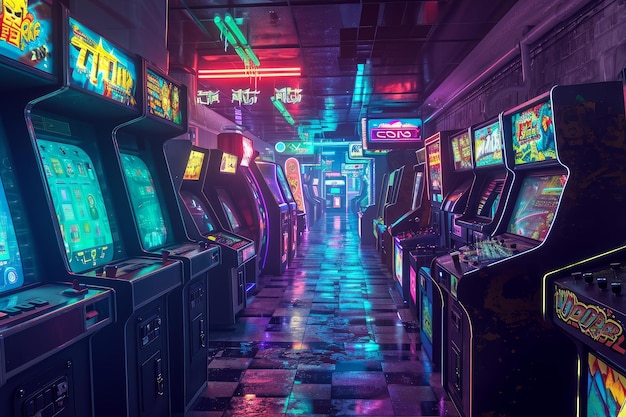 Arcade retro cyberpunk Gerar Ai