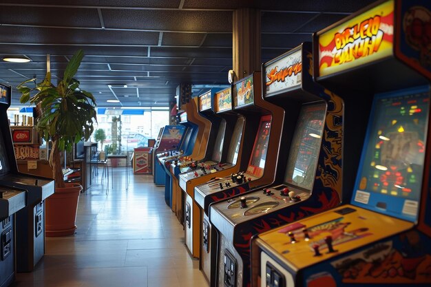 Arcade-Retro-Spiel-Terminal mit interaktivem Generate Ai