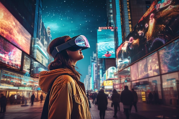 Foto arcades futuristas e complexos de entretenimento com experiências de realidade virtual