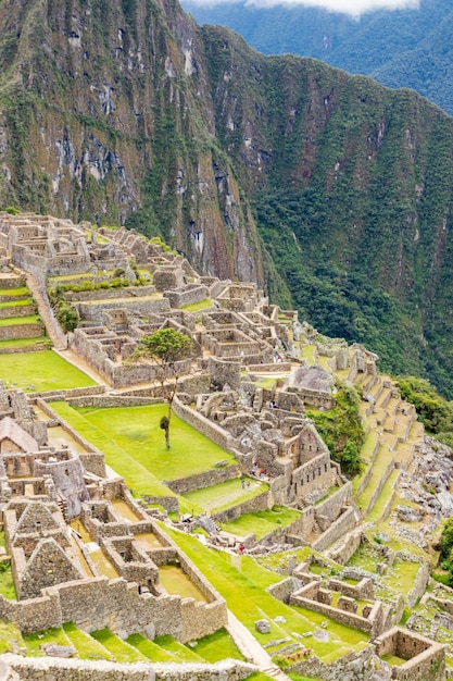 Archäologische Überreste von Machu Picchu in den Bergen von Cusco