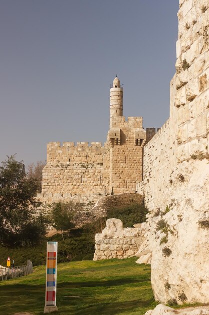 Archäologischer Park in der alten Stadtmauer in der Nähe des Jaffa-Tors