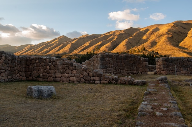 Archäologisches Zentrum von Puka Pukara, Cusco, Peru am 5. Oktober 2014