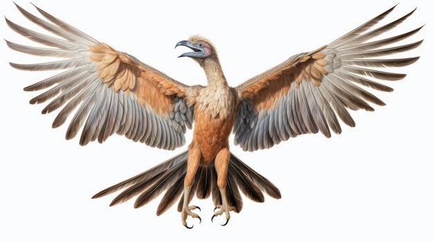 Foto archaeopteryx en fondo blanco fotografía de cuerpo entero