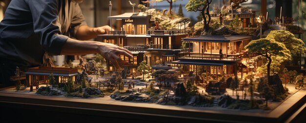 Architekt entwirft und baut ein Modellhaus Generative Ai