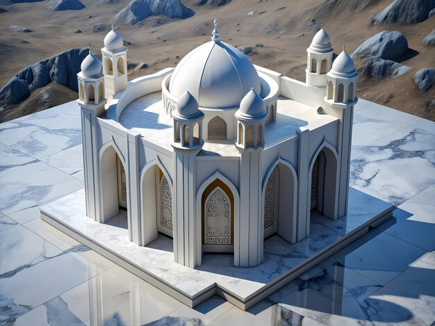 Architektonische Gestaltung einer 3D-Rendering-Moschee