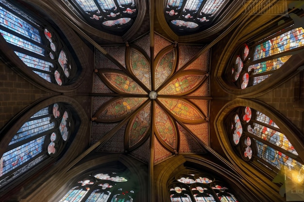 Architektonische heilige Geometrie und Mandalas in der gotischen Kathedrale