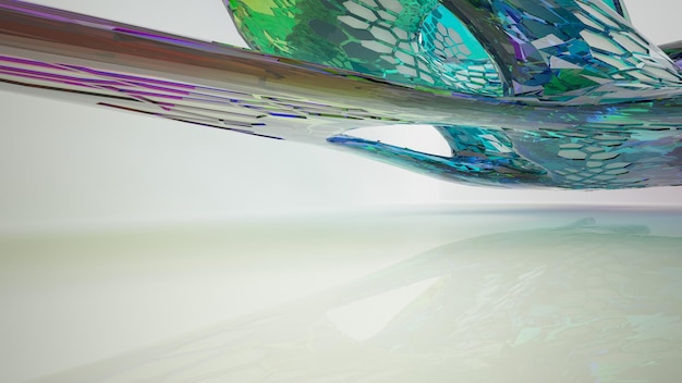 architektonischer minimalistischer Hintergrund Zeitgenössischer Ausstellungsraum Moderner Ausstellungstunnel aus farbigem Glas
