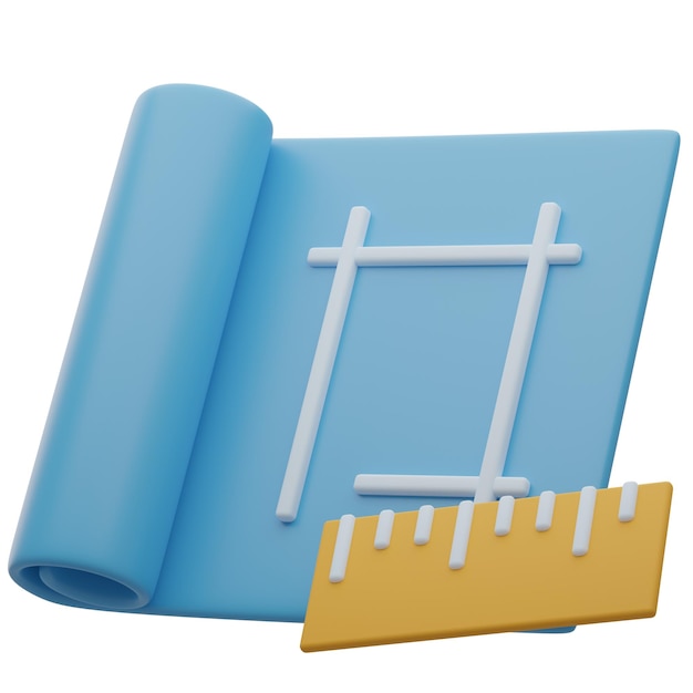 Architektonisches Blueprint-Design 3D-Immobilienkonzept