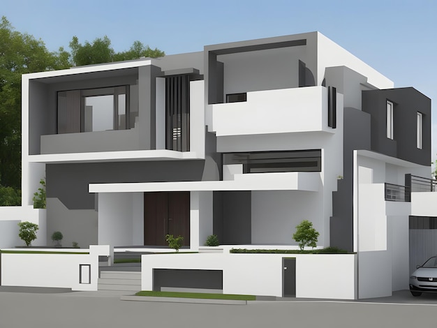 Architektonisches Projekt eines minimalistischen Hauses