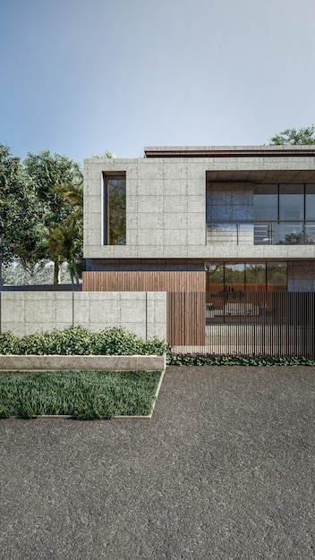Architektur 3D-Darstellung des minimalen Hauses