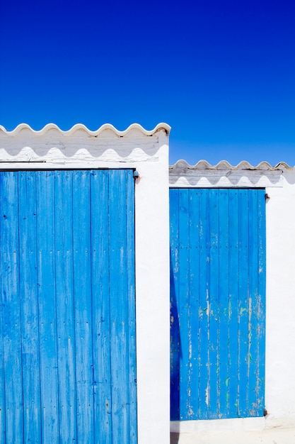 Architektur blaue blaue Türdetail der Baleareninseln