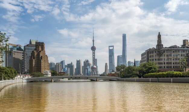 Architekturlandschaft von Lujiazui Financial District, Shanghai