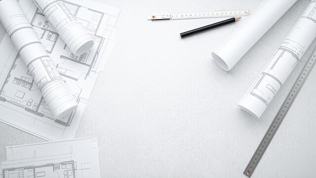 Architekturplan und Design-Arbeitsraum