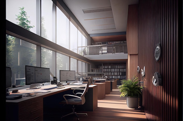 Architekturvisualisierung eines Büros