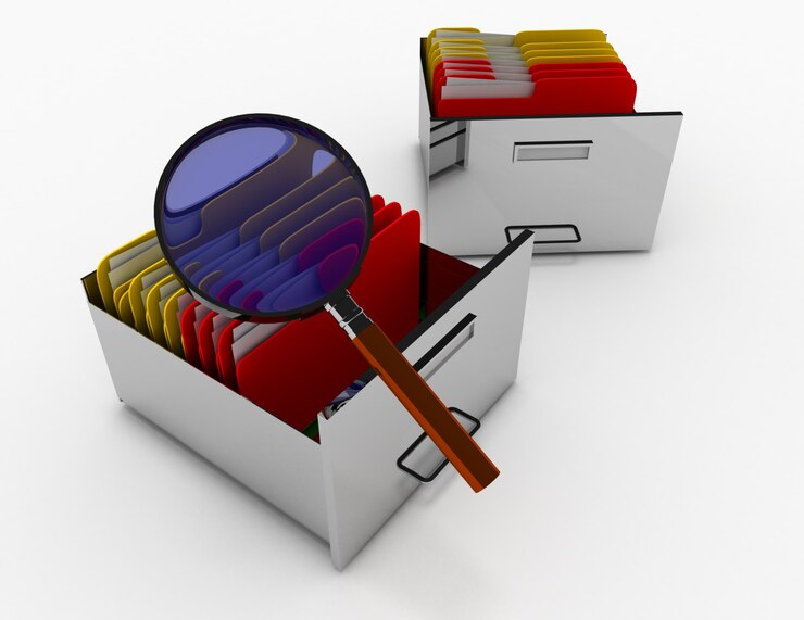 Foto archivador 3d. 3d rindió la ilustración