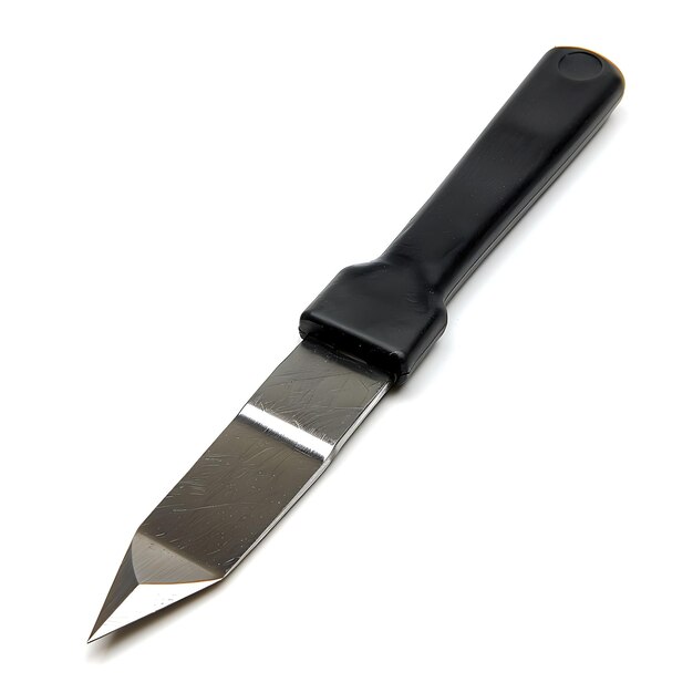 Archivo con mango de plástico negro y cuerpo de acero una herramienta utilizada para aislar artículos en blanco limpios de BG