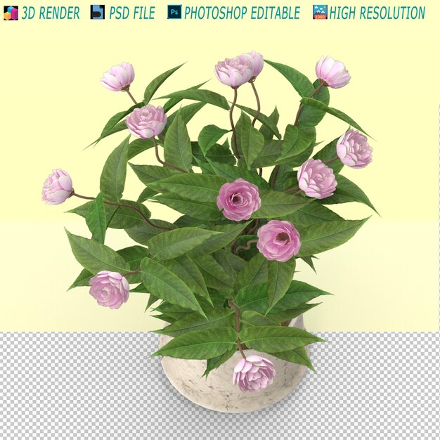 El archivo PSD de la flor en 3D