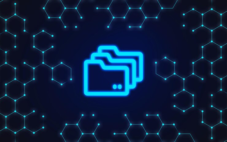 Foto archivos seguros en internet ciberespacio con datos